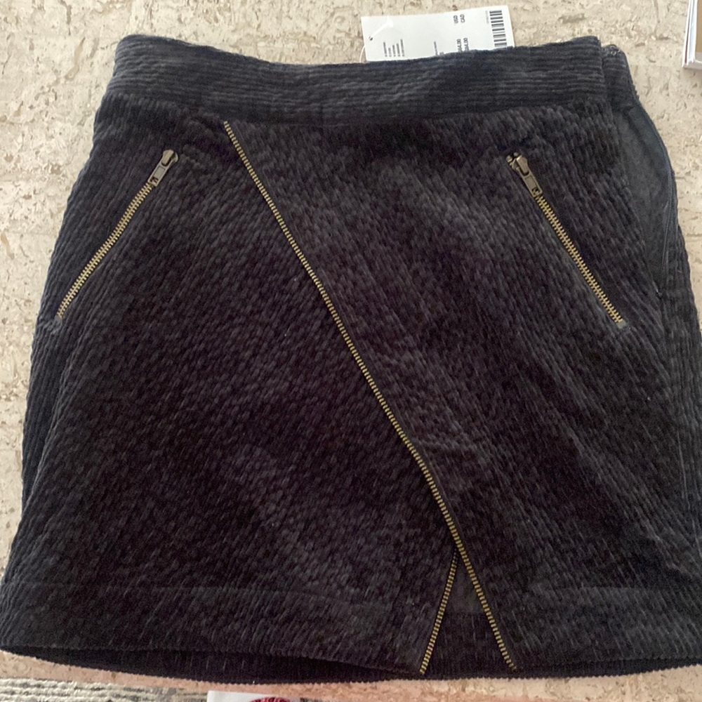 Urban Outfitters black cord skirt with zipper details